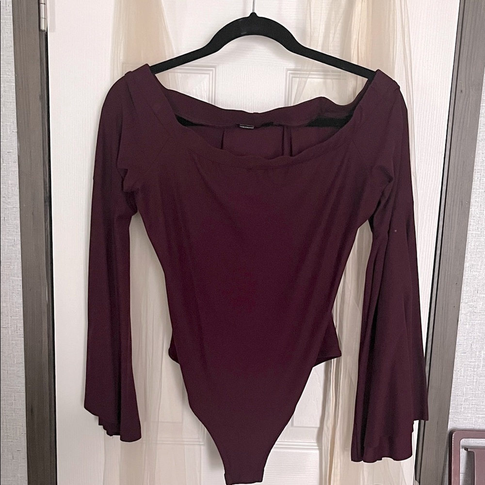 Love Culture Deep Wine Long Sleeve Bodysuit